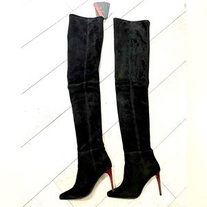 NEW Balmain for H&M thigh high black suede boots SZ 38